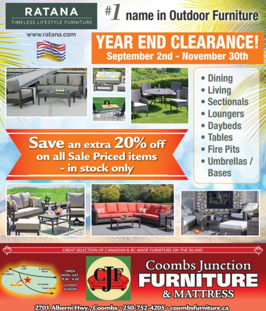 year end clearance outdoor furniture sale september november | GPS: 49.360202, -124.365325